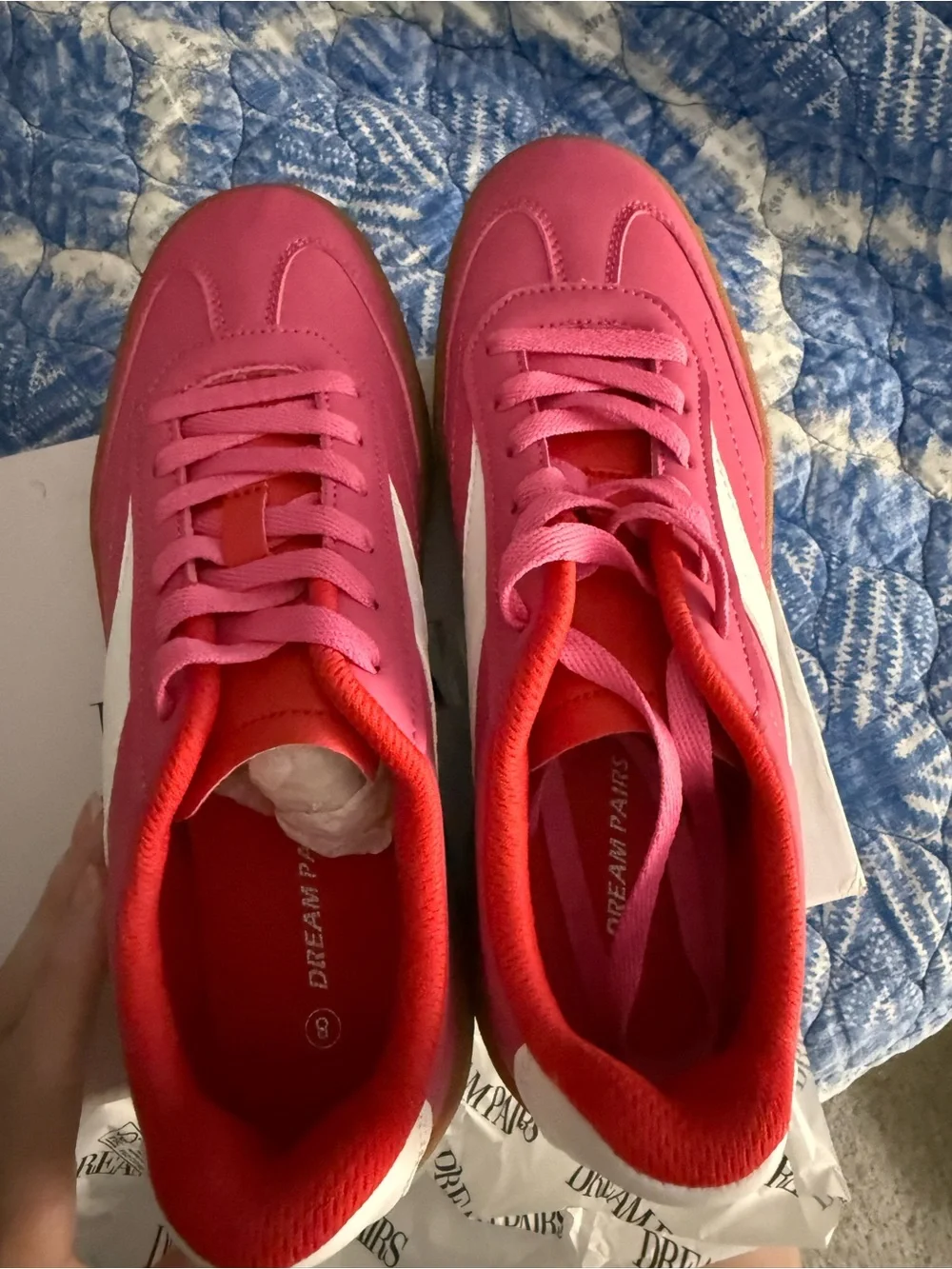 Dream Pairs Hot Pink and White Women's Retro Sneakers